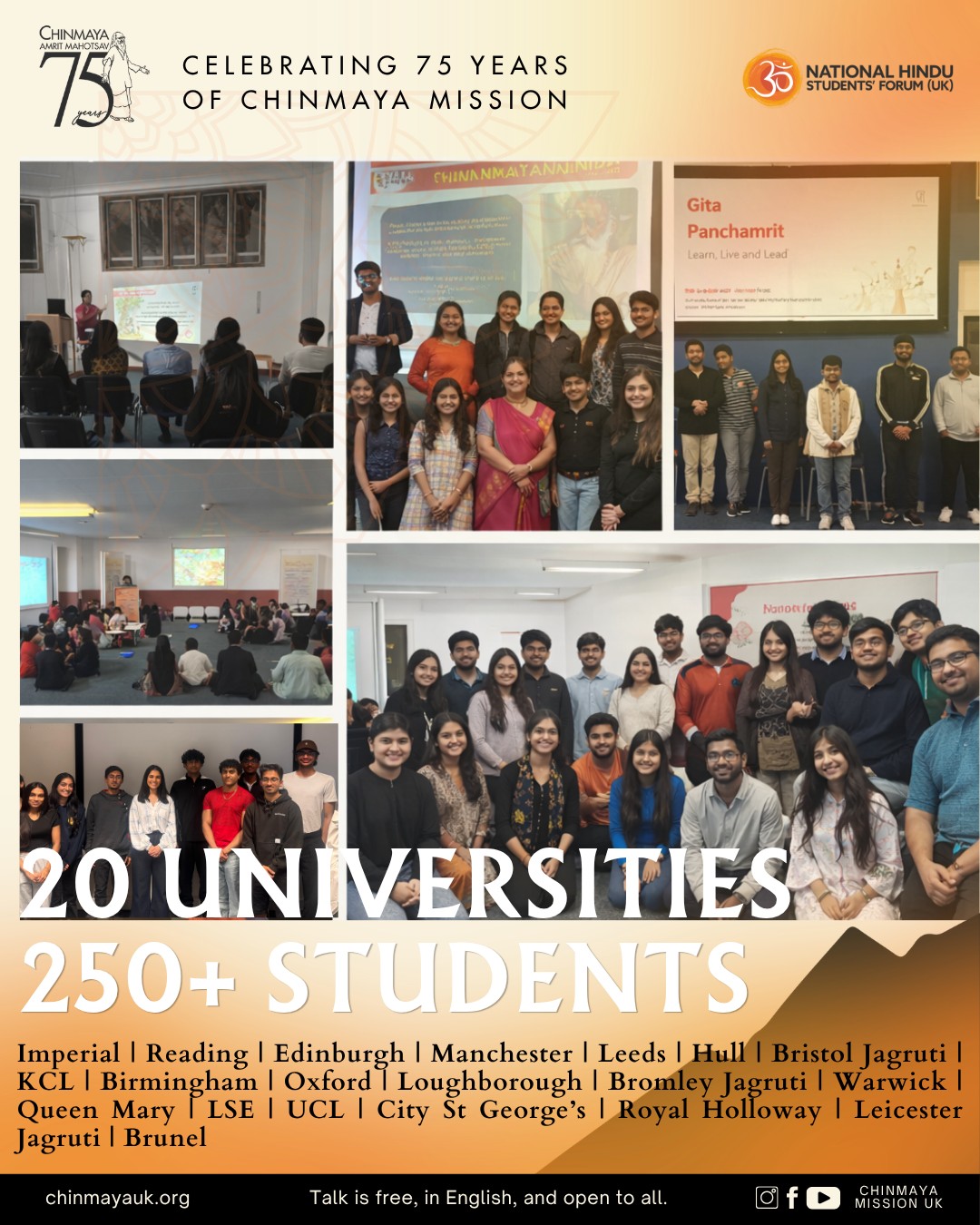 20 Universities reached across the UK